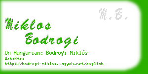 miklos bodrogi business card